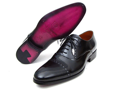 Paul Parkman Captoe Oxfords Black Dress Shoes