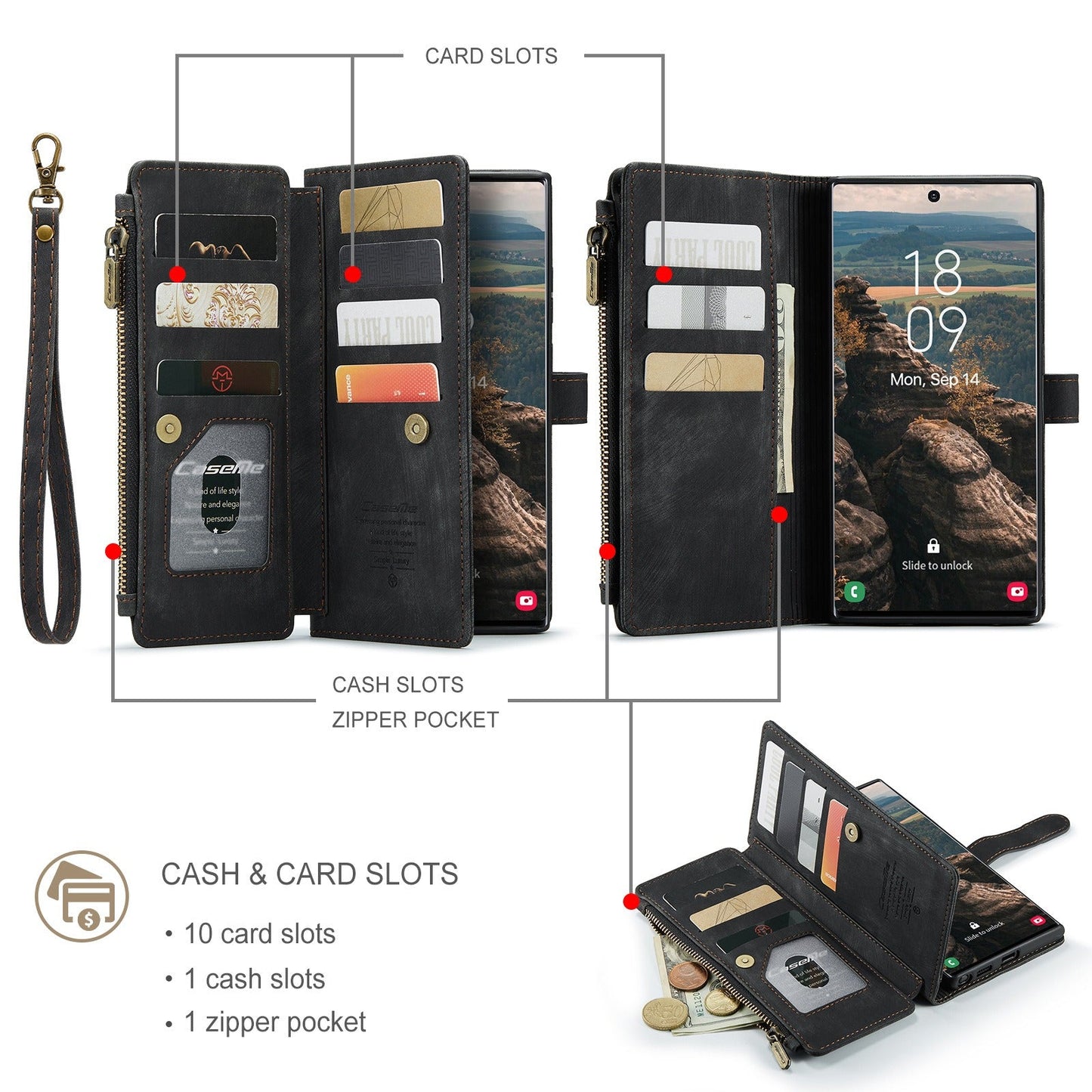 Premium Wallet Case for iPhone X to iPhone 14