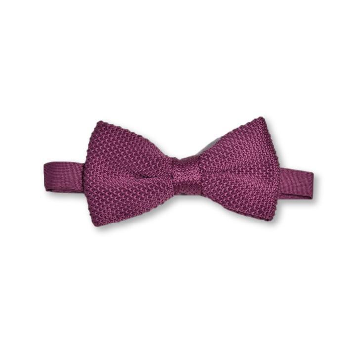 Berry Pink Knitted Bow Tie