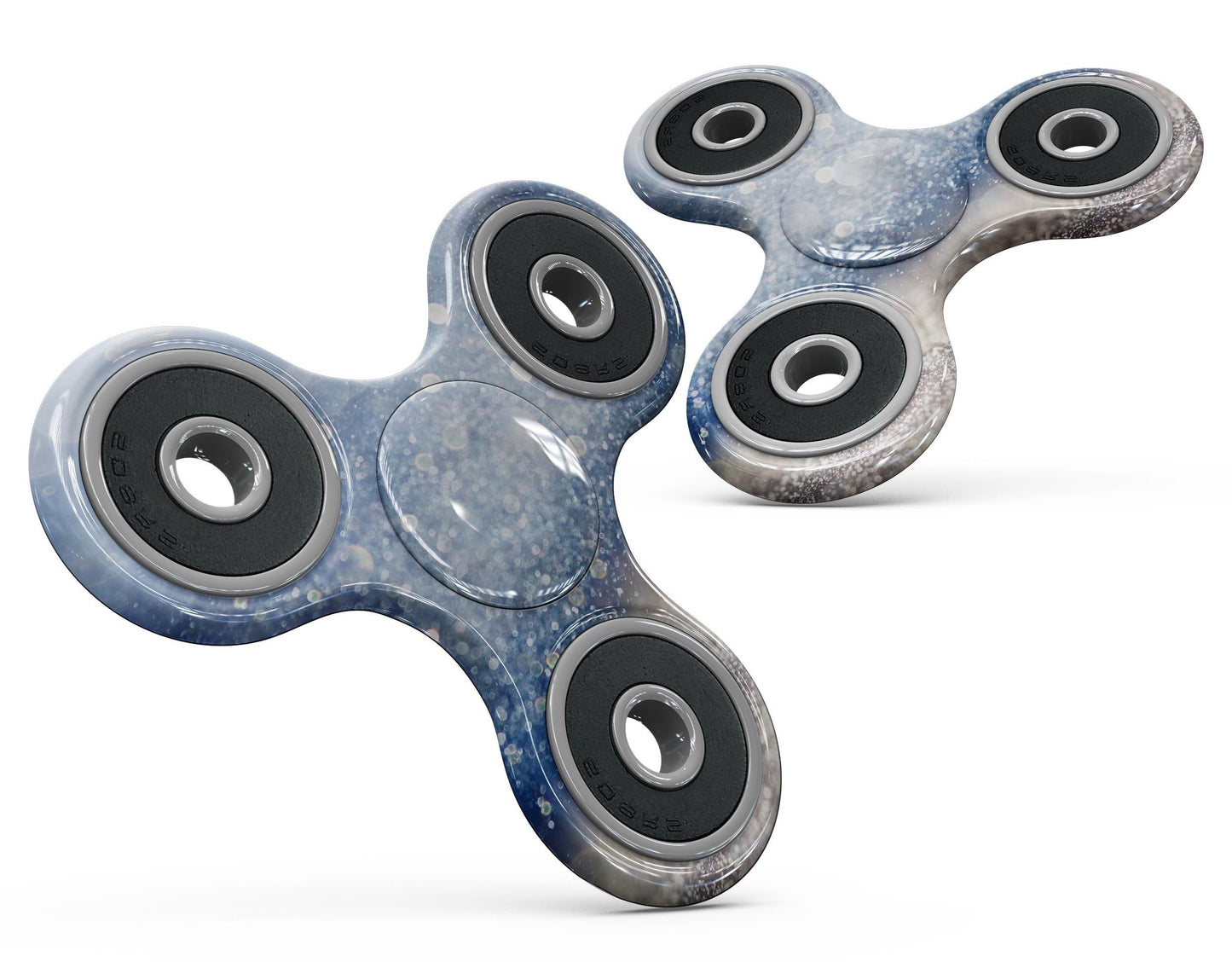 Blue Unfocused Silver Sparkle Full-Body Fidget Spinner Skin-Kit