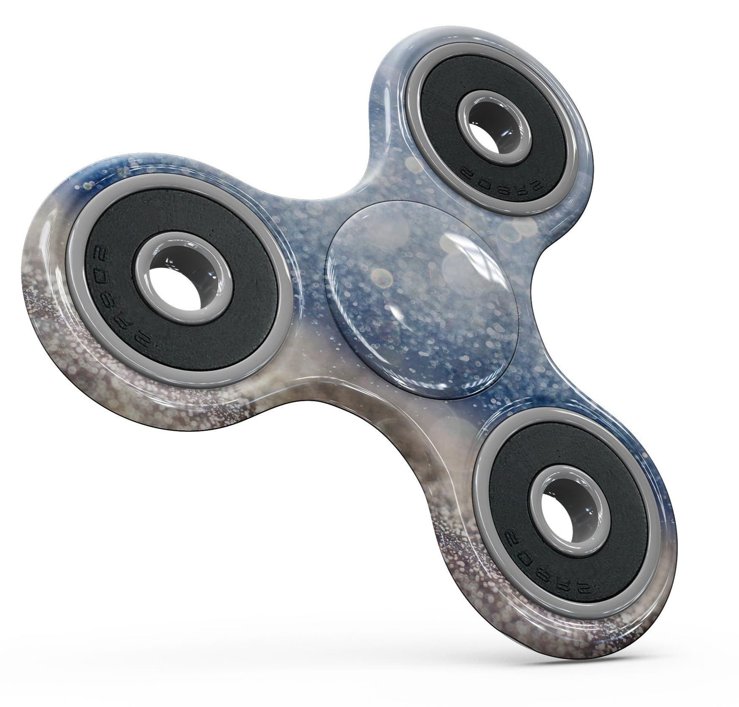 Blue Unfocused Silver Sparkle Full-Body Fidget Spinner Skin-Kit