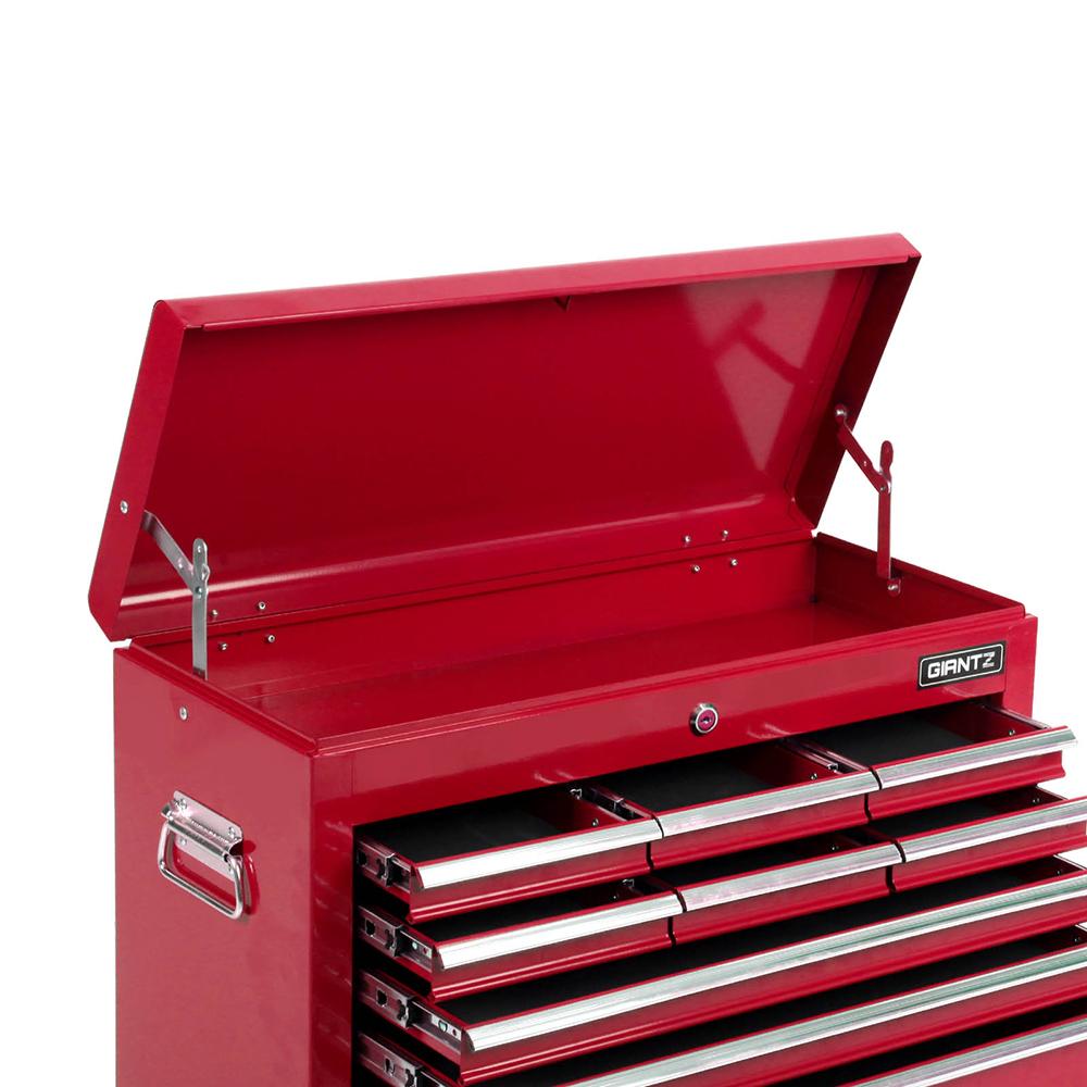 Giantz 9 Drawer Mechanic Tool Box Cabinet Storage - Red