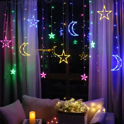 Moon Star Lamp String Xtmas Light Remote Control