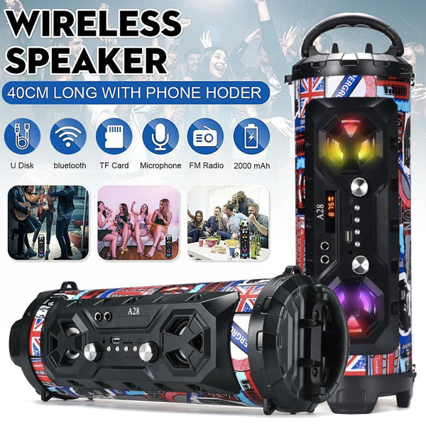 Portable Superior Bass Wireless Boombox with Radio Bluetooth Speakers