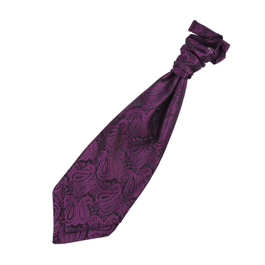 Paisley Pre-Tied Ruche Cravat - Purple