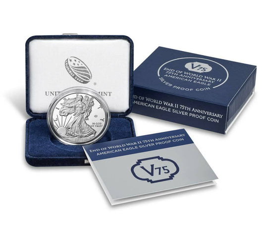 End of World War II 75th Anniversary American Eagle Silver Proof Coin