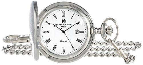 Unitron Enterprise 3916 Stainless Steel Stripe Design Pocket Watch