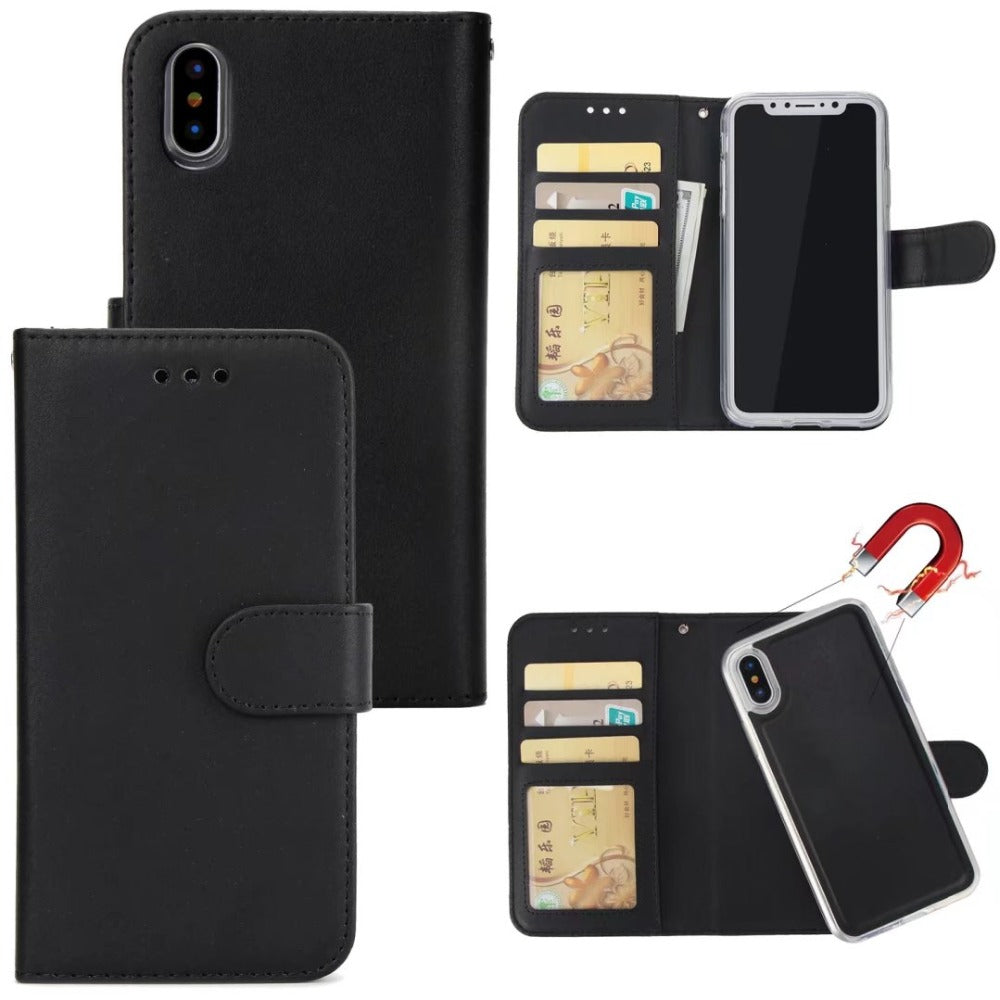 2 in 1 Magnetic Detachable Leather Wallet Case For iPhone