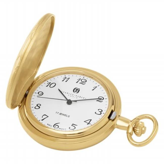 Charles-Hubert- Paris Gold-Plated Mechanical Pocket Watch